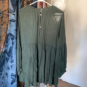 Boho green blouse
